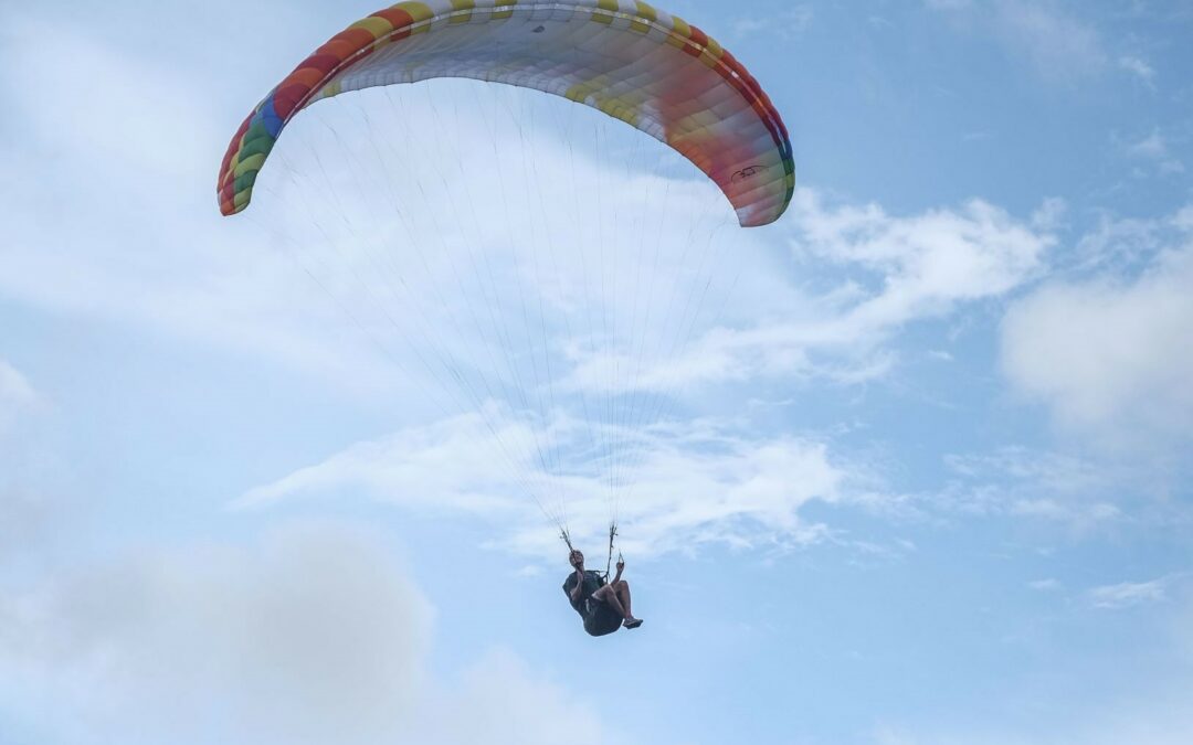 View from the sky: paragliding over Mauritius